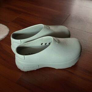 Adidas Adifom Stan Smith Mule Shoes Silver Green Women's Clog